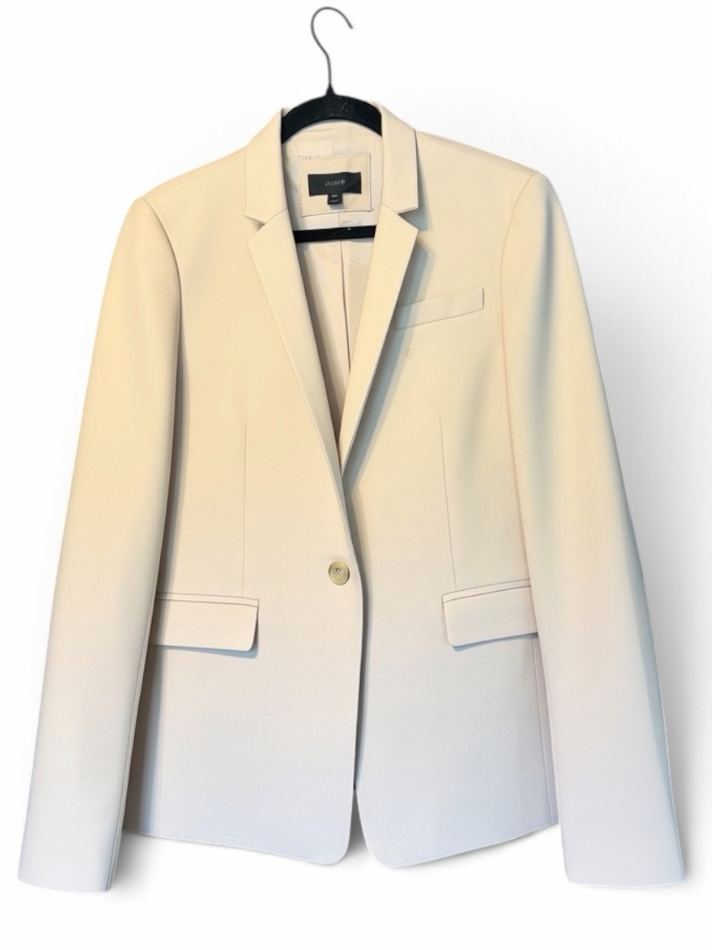 J. Crew Women's Tan Beige Khaki Wool Blazer Jacket Size 12T Single Button